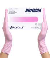 NitriMax Перчатки одноразовые нитриловые Розовые, размер M (100 шт)