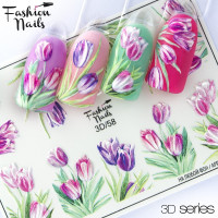 Слайдер-дизайн Fashion Nails, цветной 3D (058)