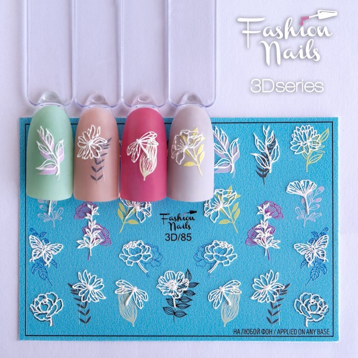 Fashion Nails Слайдер-дизайн цветной 3D (085)