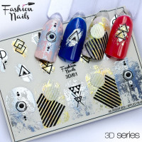 Слайдер-дизайн Fashion Nails, цветной 3D (061)