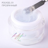 Polygel №01 ТМ "HIT gel", цвет: прозрачный, 15 мл