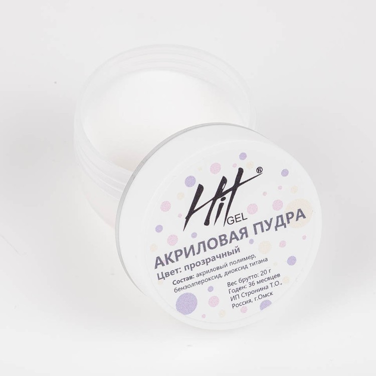 HIT gel, Акриловая пудра, цвет прозрачный, брутто 20 гр.