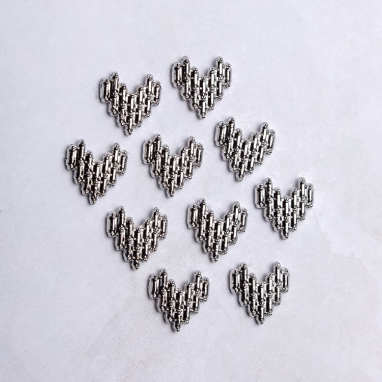 Blesk, Украшение для ногтей "Сердечки" №04 (металл) разм 8*8 мм, 10 шт.
