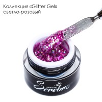 Serebro, Гель-лак "Glitter-gel", цвет светло-розовый голографик, 5 мл