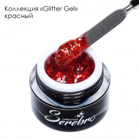 Гель-лак Glitter-gel "Serebro collection" (красный), 5 мл