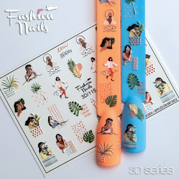 Fashion Nails Слайдер-дизайн цветной 3D (115)