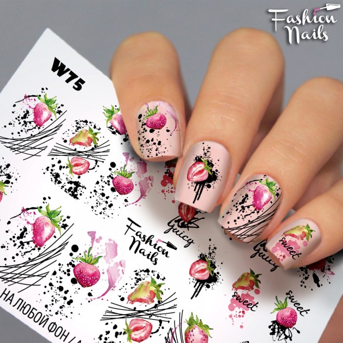 Fashion Nails Слайдер-дизайн белый W075