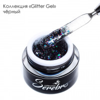 Гель-лак Glitter-gel "Serebro collection" (черный), 5 мл