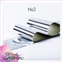 Serebro, Фольга фирменная для дизайна ногтей №02, цвет серебро глянец, 50 см