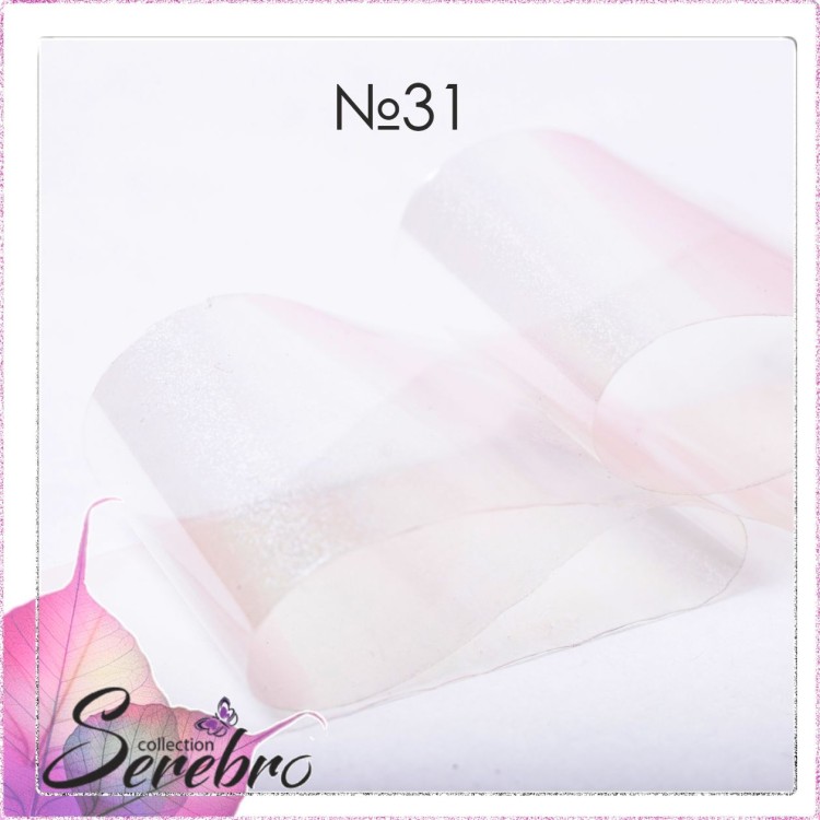 Serebro, Фольга фирменная для дизайна ногтей №31, цвет прозрачный голографик, 50 см