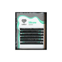 Черные ресницы Lovely Silicone, 6 линий, микс 5-7 D 0.10