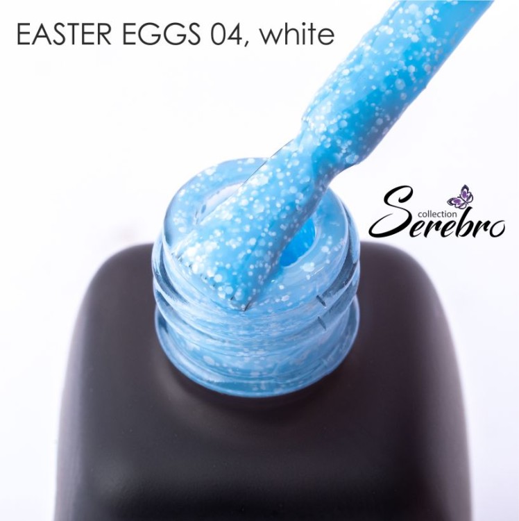 Serebro, Гель-лак "Easter eggs" №04, white ,11 мл