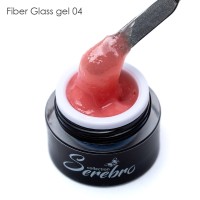 Serebro, Fiber glass гель со стекловолокном №04, цвет нежно-розовый, 8 мл