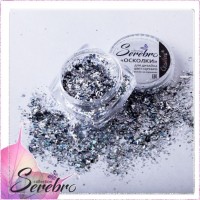 Дизайн для ногтей Осколки "Serebro collection", цвет серебро