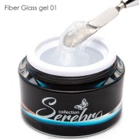 Fiber glass гель со стекловолокном "Serebro collection" №01 (прозрачный), 15 мл