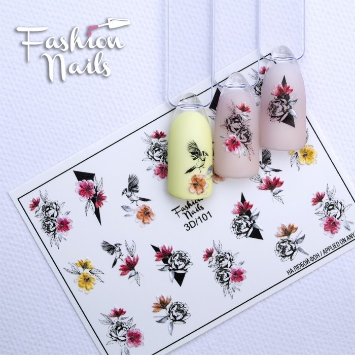 Fashion Nails Слайдер-дизайн цветной 3D (101)