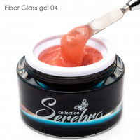 Serebro, Fiber glass гель со стекловолокном №04, цвет нежно-розовый, 15 мл