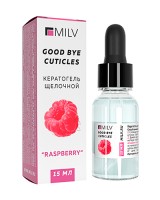 Milv Кератогель щелочной «GOOD BYE CUTICLES «МАЛИНА», 15 мл.
