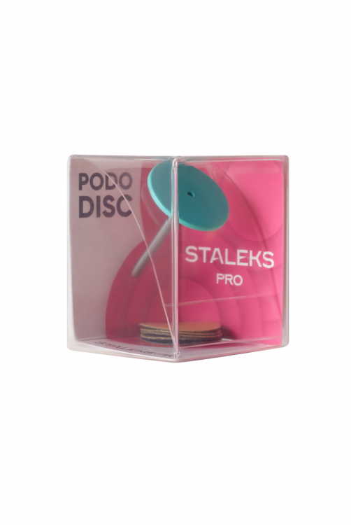 Диск педикюрный пластиковый PODODISC STALEKS PRO М в комплекте с сменным файлом 180 грит 5 шт (20мм)