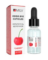 Milv Кератогель щелочной «GOOD BYE CUTICLES «ВИШНЯ», 15 мл.