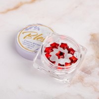Blesk, Стразы фигурные "Звезда", цвет красный 6 мм (10 шт)
