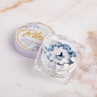 Blesk, Стразы фигурные "Звезда", цвет голубой 6 мм (10 шт)