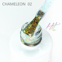 HIT gel, Топовое покрытие без липкого слоя для гель-лака "Chameleon" №02, 9 мл