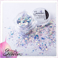 Serebro, Дизайн для ногтей "Соты Диско" №04, цвет фиолетовый