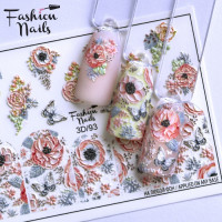 Слайдер-дизайн Fashion Nails, цветной 3D (093)