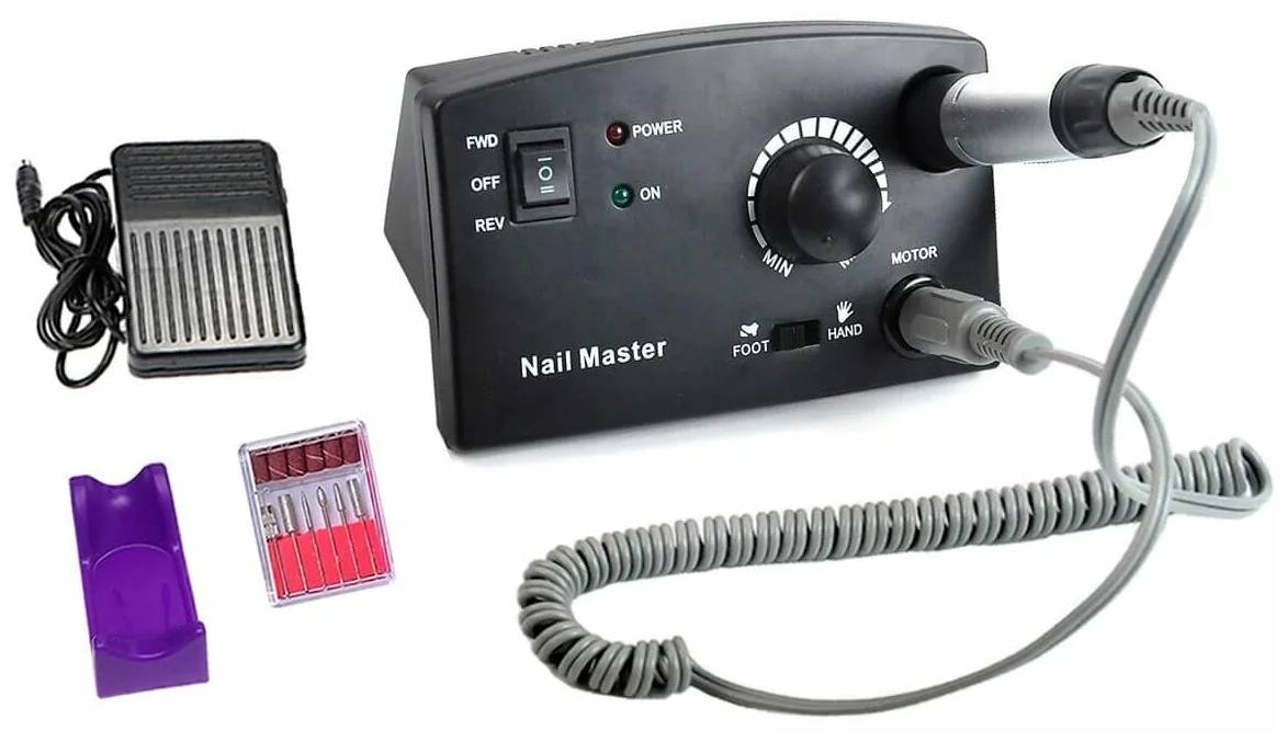 Фрезер для маникюра и педикюра Nail Master ZS-601 PRO 45W / 35000 об Red