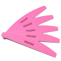 Пилка розовая для натуральных ногтей, двусторонняя (абразивность 200/240)
