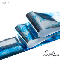 Serebro, Фольга фирменная для дизайна ногтей №111, текстуры глянец, 50 см