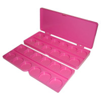 Палитра для смешивания красок 24 ячейки с крышкой (розовая)