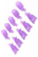 Зажим-клипса  для снятия гель-лака (набор из 10 шт), фиолетовый
