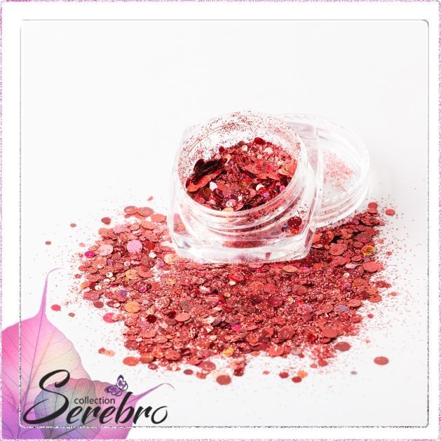 Serebro, Дизайн для ногтей "Лазерный блеск", цвет розовый