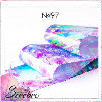 Serebro, Фольга фирменная для дизайна ногтей №97, звездное небо глянец, 50 см