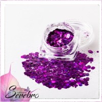 Дизайн для ногтей "Лазерный блеск" "Serebro collection", цвет фиолетовый