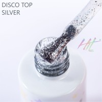 Топовое покрытие без липкого слоя Disco top ТМ "HIT gel" silver, 9 мл
