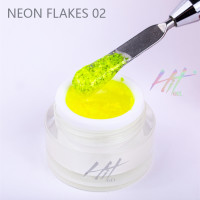 Гель-лак Neon flakes №02 ТМ "HIT gel", цвет: жёлтый, 5 мл