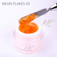 Гель-лак Neon flakes №03 ТМ "HIT gel", цвет: оранжевый, 5 мл