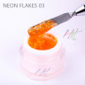 HIT gel, Гель-лак "Neon flakes" №03, цвет оранжевый, 5 мл