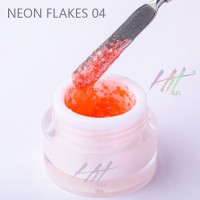 Гель-лак Neon flakes №04 ТМ "HIT gel", цвет: розовый, 5 мл