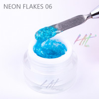 Гель-лак Neon flakes №06 ТМ "HIT gel", цвет: голубой, 5 мл