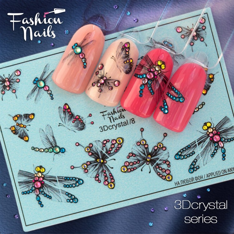 Fashion Nails Слайдер-дизайн 3D Crystal (08)