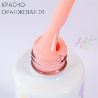 Гель-лак Red №01 Peach ТМ "HIT gel", 9 мл