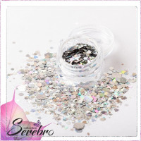 Serebro, Дизайн для ногтей "Микс пайеток" №1, цвет серебро