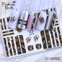 Fashion Nails Слайдер-дизайн цветной 3D (079)
