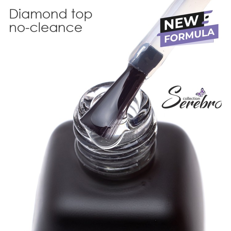 Serebro, Топ без липкого слоя Diamond top no-cleance для гель-лака, 11 мл